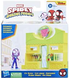 Hasbro Set de constructie Spidey si Prietenii Extraordinari City Bloks Supermarket (F6688_F8361) Figurina