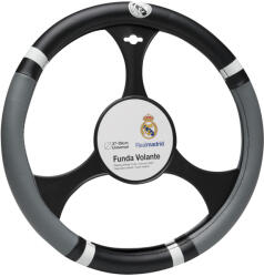 Sumex Husa pentru volan auto Real Madrid, negru-gri, 37-39 cm, PVC (RMA5080)