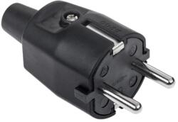  Stecher cauciucat negru 16A/250V cu împamantare pentru cabluri si prelungitoare (URZ3174)