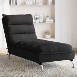 vidaXL Sezlong de masaj cu perne, negru, material textil GartenMobel Dekor (379477)