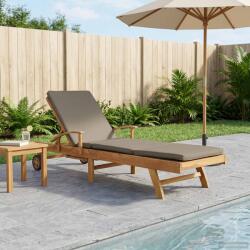 vidaXL Sezlong 100% poliester solid-teak GartenMobel Dekor (42032672)