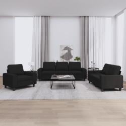vidaXL Set de canapele, 3 piese, negru, textil GartenMobel Dekor (3201870) Canapea