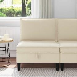vidaXL Canapea mijlocie cu depozitare Crem Catifea GartenMobel Dekor (42027115) Canapea