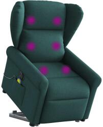 vidaXL Fotoliu electric masaj rabatabil / ridicare verde închis textil GartenMobel Dekor (3303410)