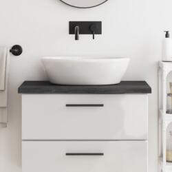 vidaXL Blat de baie, gri închis, 80x40x(2-4) cm, lemn masiv tratat GartenMobel Dekor (3156213)