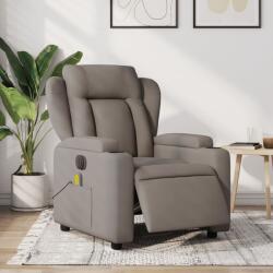 vidaXL Fotoliu electric de masaj rabatabil, gri taupe, textil GartenMobel Dekor (3204478)