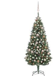vidaXL Brad Craciun artificial pre-iluminat globuri/conuri pin, 180 cm GartenMobel Dekor (3077848)
