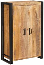 vidaXL Highboard cu Usi Maro Lemn masiv de mango brut si metal GartenMobel Dekor (4104766) Comoda