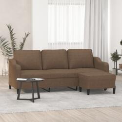 vidaXL Canapea cu 3 locuri cu taburet, maro, 180 cm, material textil GartenMobel Dekor (3201138) Canapea
