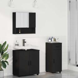 vidaXL Set de mobilier pentru baie 3 pcs Negru Lemn compozit & Metal GartenMobel Dekor (3392954)