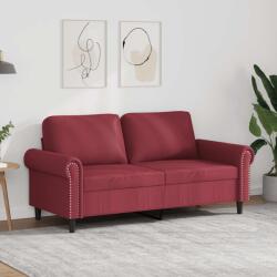 vidaXL Canapea cu 2 locuri, rosu vin, 140 cm, piele ecologica GartenMobel Dekor (359507) Canapea