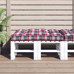 vidaXL Perna de paleti, rosu carouri, 120x80x12 cm, material textil GartenMobel Dekor (314421)