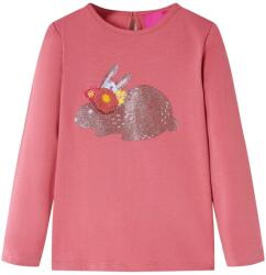 vidaXL Tricou pentru copii cu maneci lungi, roz antichizat, 128 GartenMobel Dekor (14107)