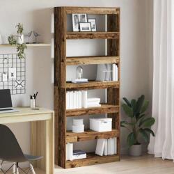 vidaXL Dulap pentru carti Lemn vechi 80 x 30 x 198 cm Lemn compozit GartenMobel Dekor (3333921) Biblioteca