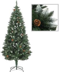 vidaXL Brad de Craciun artificial cu conuri pin si sclipici alb 180 cm GartenMobel Dekor (284318)