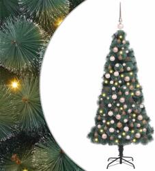 vidaXL Brad de Craciun artificial pre-luminat cu set de bile 120 cm GartenMobel Dekor (3396139)