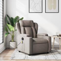 vidaXL Fotoliu de masaj rabatabil, gri taupe, material textil GartenMobel Dekor (372423)