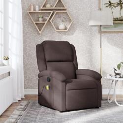 vidaXL Fotoliu de masaj rabatabil, maro închis, material textil GartenMobel Dekor (371768)