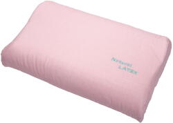 Somnart Perna ergonomica Somnart din latex natural, 64x40x11 cm, husa bumbac 100%, roz (3381)