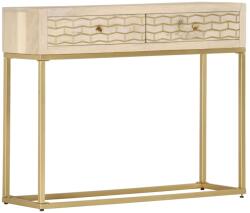 vidaXL Masa consola, auriu, 90 x 30 x 75 cm, lemn masiv de mango GartenMobel Dekor (286505) Comoda