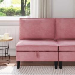 vidaXL Sofa cu Depozitare Roz Catifea GartenMobel Dekor (42027108) Canapea