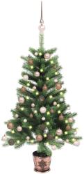 vidaXL Brad Craciun pre-iluminat artificial, set globuri, verde, 65 cm GartenMobel Dekor (3077637)