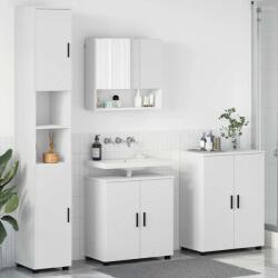 vidaXL Set de mobilier pentru baie 4 pcs Alb Lemn compozit & Metal GartenMobel Dekor (3393003)