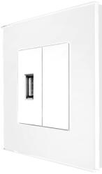 Luxion Priza USB + Blank cu Rama din Sticla LUXION SmartElectro IntelligentHouse (LX-MP029G-W)