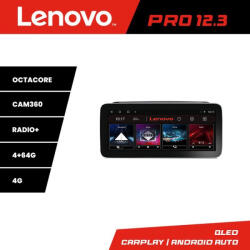 Lenovo Navigatie Android 12.3 inch QLED 4G pentru Skoda Rapid si Seat Toledo (KIT-rapid+PRO-12.3-4+64_v1)