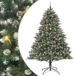 vidaXL Brad de Craciun artificial Verde 210 cm PVC si Plastic si Otel GartenMobel Dekor (3395245)