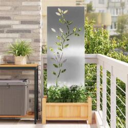 vidaXL Panou Decorativ de Gradina Argintiu 50 x 140 cm Otel inoxidabil GartenMobel Dekor (876326)