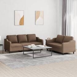vidaXL Set de canapele cu perne, 2 piese, maro, textil GartenMobel Dekor (3201837) Canapea