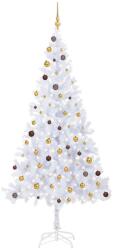 vidaXL Brad de Craciun pre-iluminat cu set globuri, 210 cm, 910 ramuri GartenMobel Dekor (3077495)