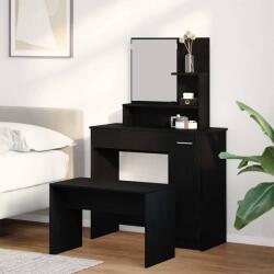 vidaXL Set de Dressing cu sertar 2 pcs Stejar Negru Lemn compozit GartenMobel Dekor (3333076)