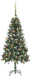 vidaXL Brad de Craciun pre-iluminat artificial cu set globuri, 150 cm GartenMobel Dekor (3077799)