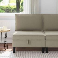 vidaXL Canapea mijlocie cu depozitare Nisipiu Catifea GartenMobel Dekor (42027117) Canapea