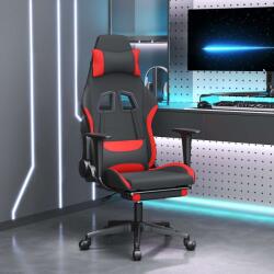 vidaXL Scaun de gaming cu masaj/suport picioare, negru si rosu, textil GartenMobel Dekor (345509)