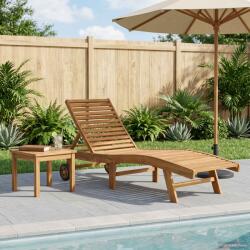 vidaXL Sezlong Maro Lemn solid de tec GartenMobel Dekor (42032681)