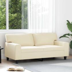 vidaXL Canapea cu 2 locuri, crem, 140 cm, piele ecologica GartenMobel Dekor (359418) Canapea