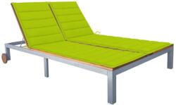 vidaXL Sezlong cu perna, 2 persoane, lemn masiv de acacia si otel GartenMobel Dekor (3061568)