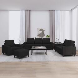 vidaXL Set de canapele, 4 piese, negru, material textil GartenMobel Dekor (3201878) Canapea