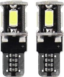 AMiO Bec LED T10 Canbus W5W 12V 2W alb, 5 SMD 5730, AMIO, set 2 buc (AM01628)