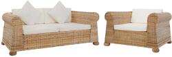vidaXL Set de canapele cu perne, 2 piese, ratan natural GartenMobel Dekor (278601) Canapea
