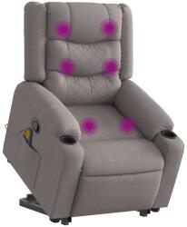 vidaXL Fotoliu rabatabil de masaj cu ridicare, gri taupe, textil GartenMobel Dekor (3310272)