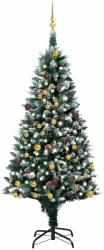 vidaXL Brad Craciun artificial cu LED-uri/globuri/conuri pin, 210 cm GartenMobel Dekor (3077532)