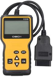 Techstar Dispozitiv de diagnosticare si scanare auto Techstar® V310, OBD2, Citire/ Stergere coduri de eroare, Ecran LCD, ABS/ESP/SRS, Universal, Galben/Negru (SKU2807)