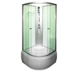 Aqualife Opal 509 Zuhanykabin 90x90x205 cm /Tető nélkül / fehér vagy fekete hátfallal (4)