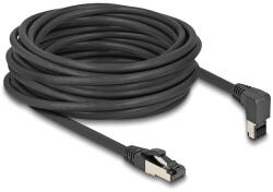 Delock RJ45 мрежов кабел Cat. 8.1 S/FTP 90 градуса огъване нагоре / прав 10 м черен