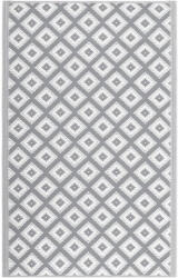Jemidi Covor pentru exterior JEMIDI, 120x180cm, polipropilena, rezistent la intemperii, usor de curatat, pentru balcon/terasa, Alb/Gri (4063004408742) Covor