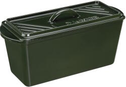 Navaris Tava pentru copt din fonta cu capac Navaris, tip cuptor olandez, pentru coacere si gatire, emailat, verde, 34x13x13 cm (52635.02)